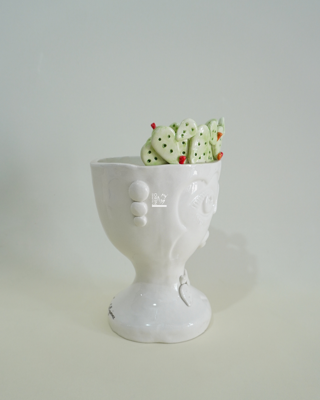 Coppa con Volto e Fichi d'India Piccolo | VERUS Ceramiche