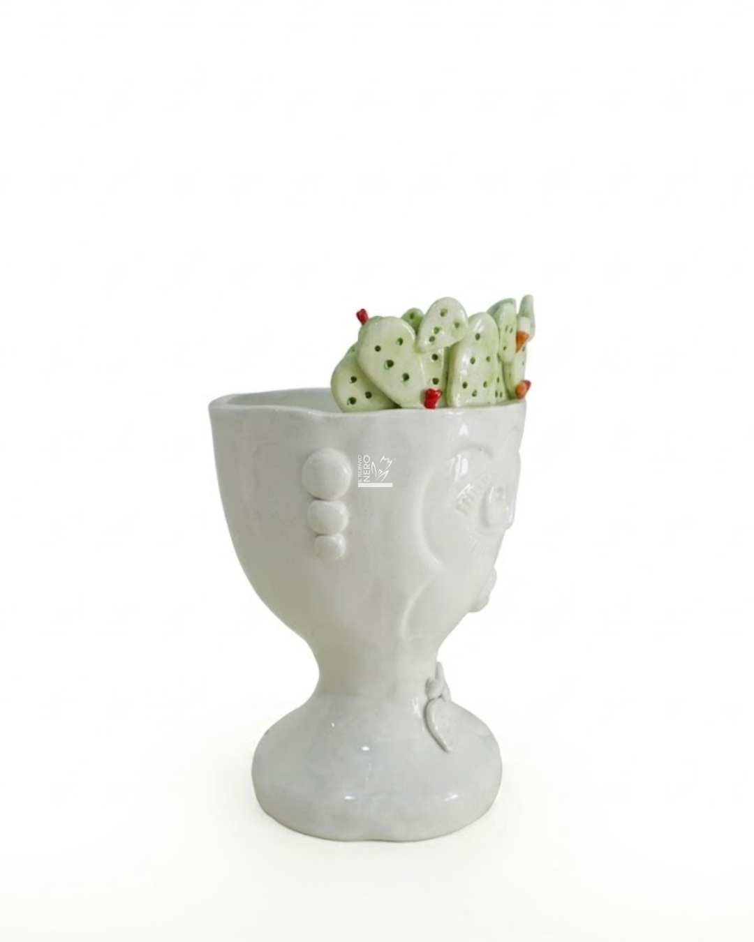 Coppa con Volto e Fichi d'India Medio | VERUS Ceramiche