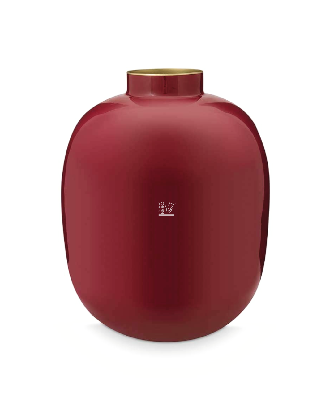 Vaso in Metallo Rosso Scuro