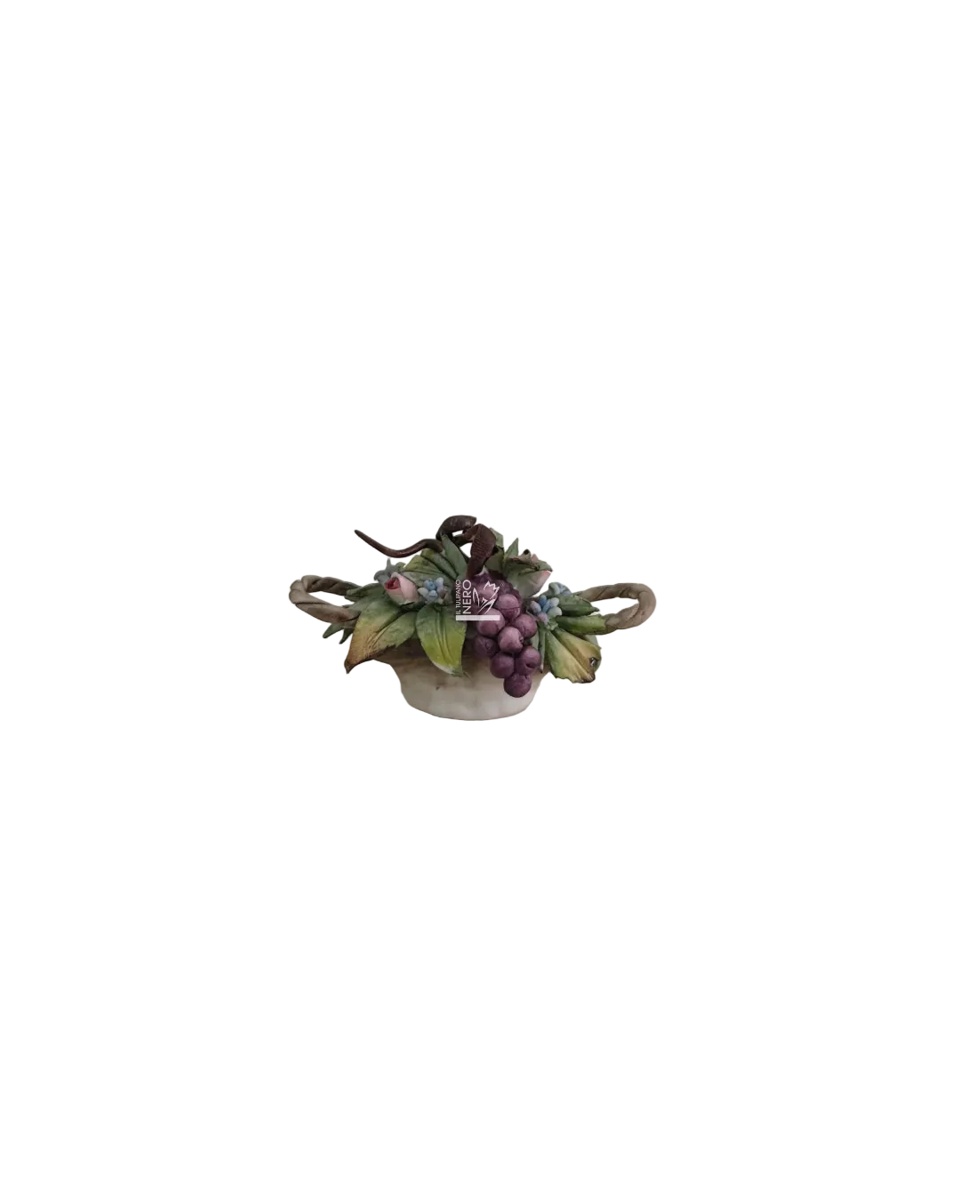 Cestino con Uva e Fiori | Capodimonte