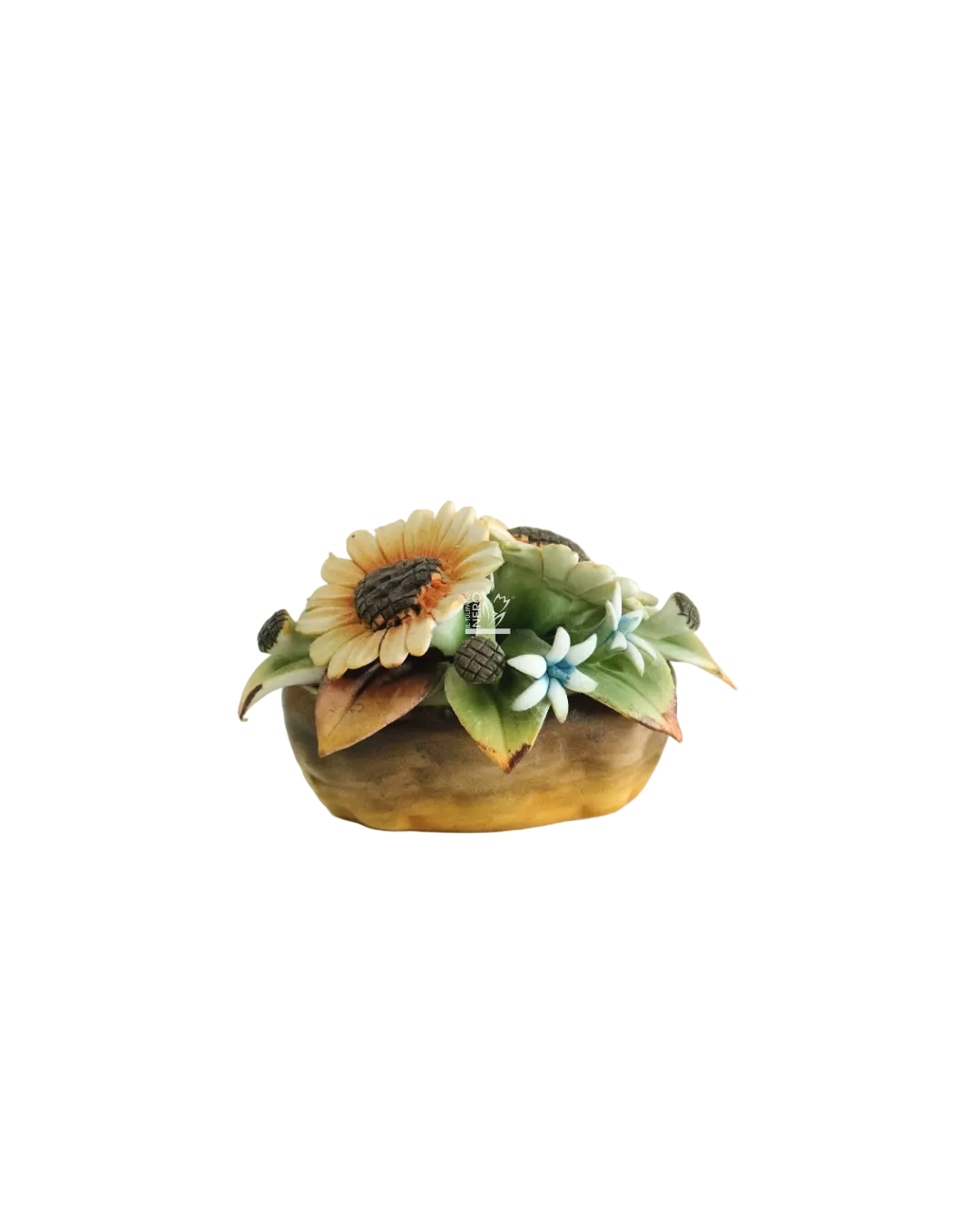 Cestino Basso con Girasole | Capodimonte