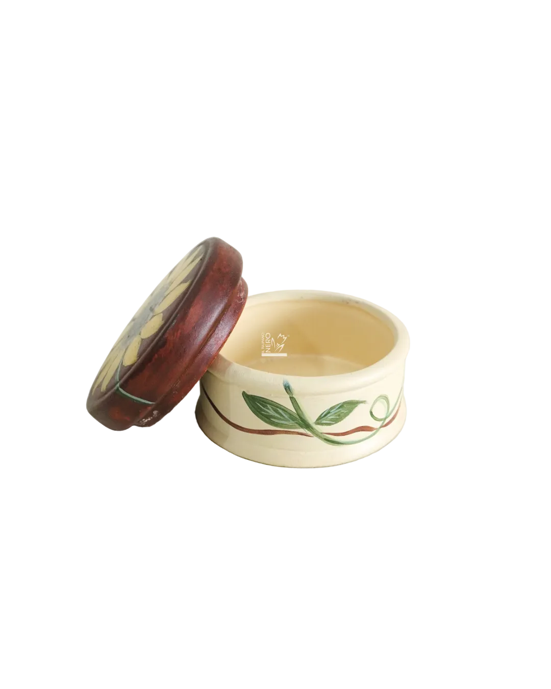 Scatolina Rotonda Marrone con Girasole | Capodimonte