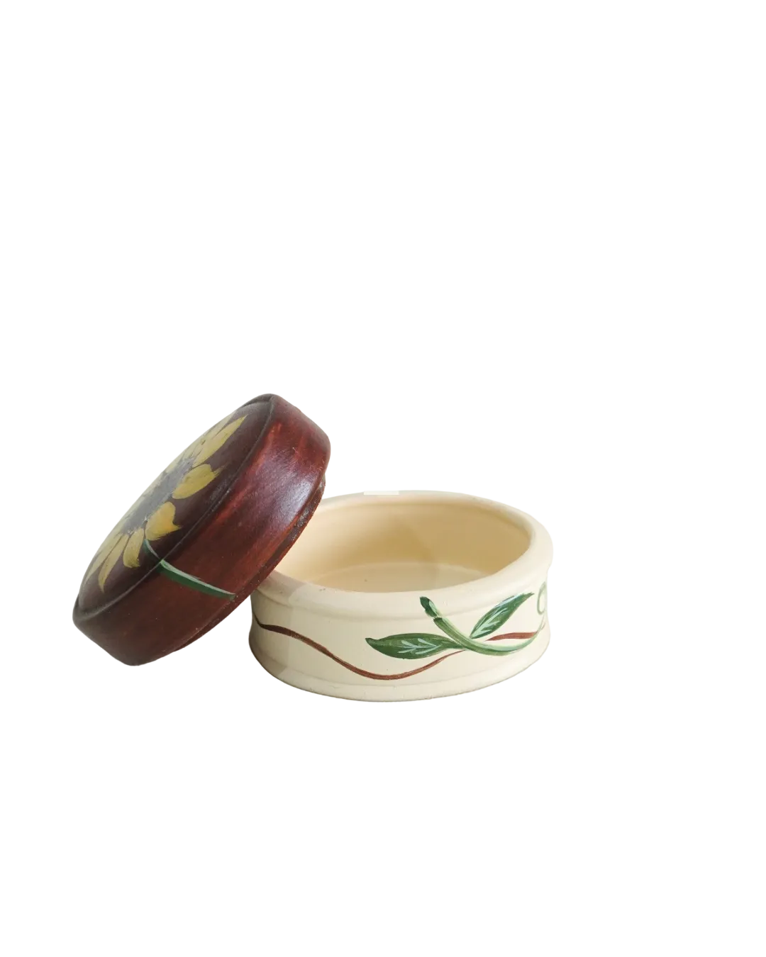 Scatolina Ovale Marrone con Girasole | Capodimonte