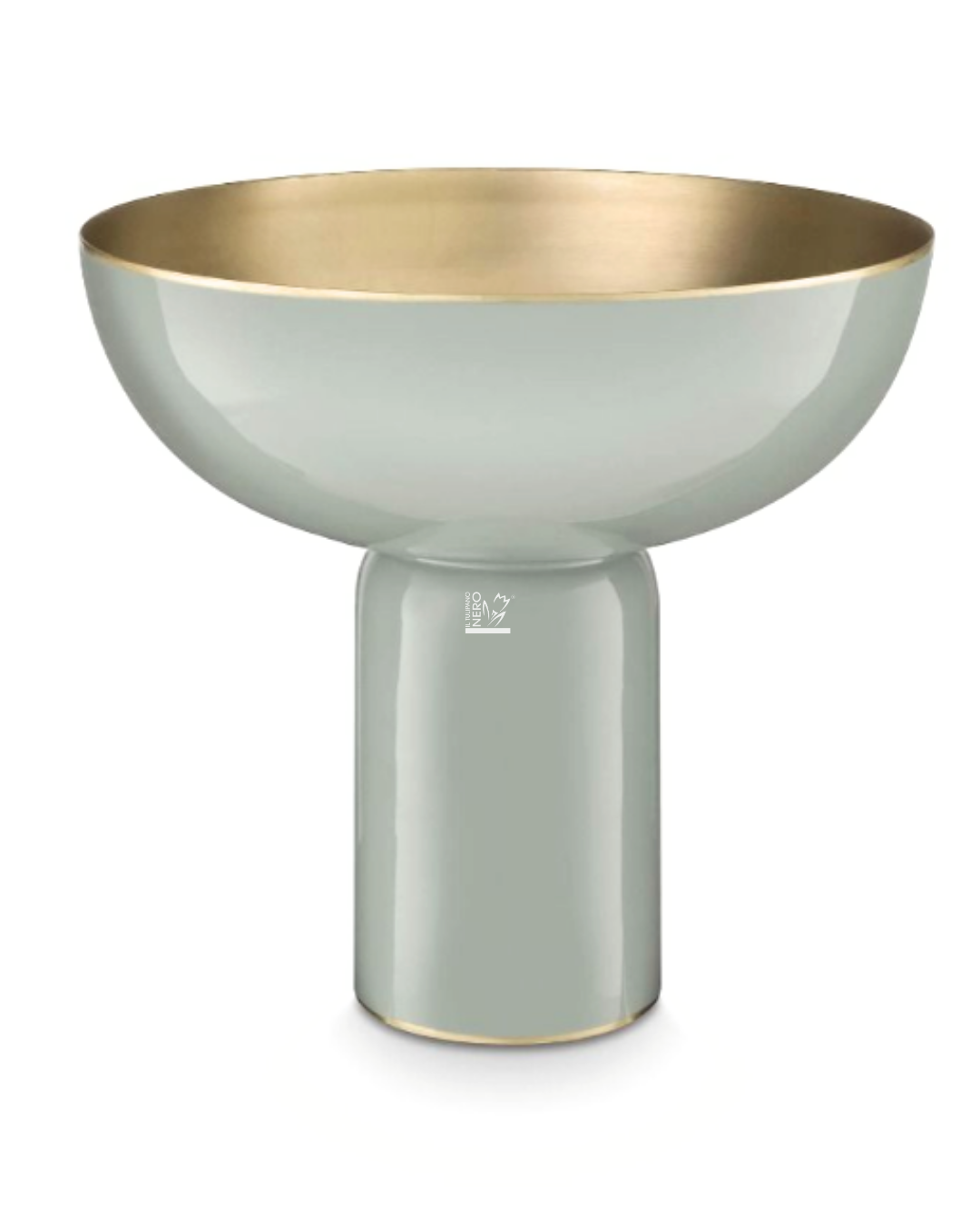 Vassoio Alto in Metallo Verde 23 cm