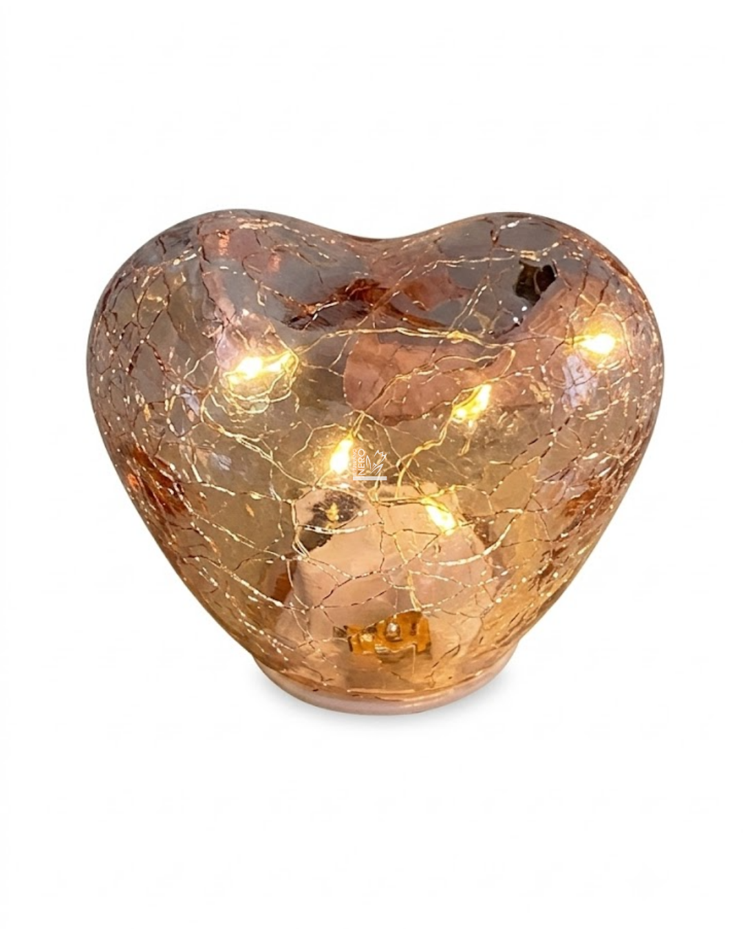 Cuore Vetro Rosa Luce Led | HERVIT Creations