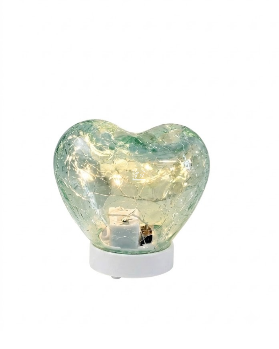 Cuore Vetro Verde Luce Led | HERVIT Creations