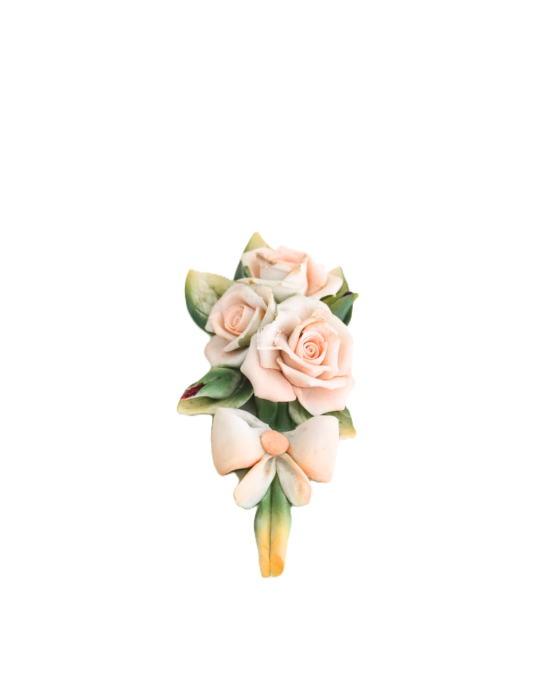 Bouquet di Rose Sfumate con Fiocco | Capodimonte