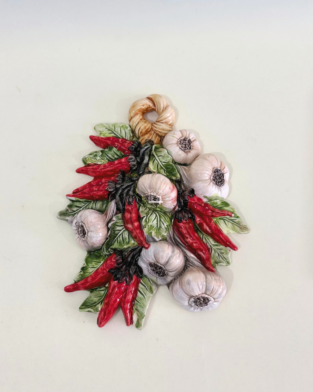 Treccia d'Aglio e Peperoncini da Parete | Ceramiche Artistiche Calabresi