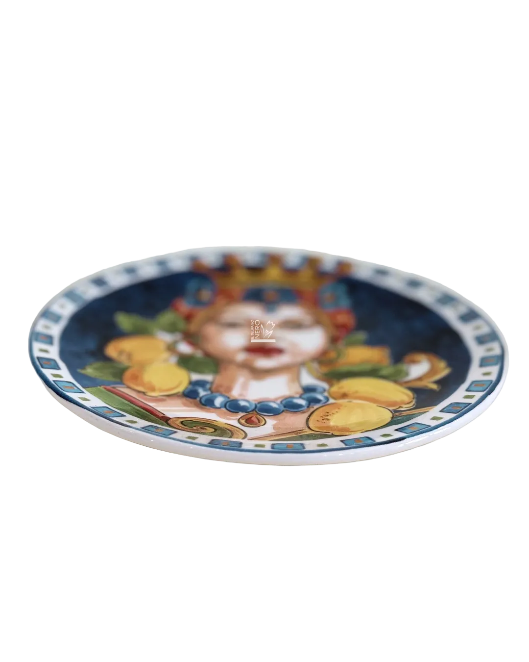 Piatto Piano Caltagirone Testa di Moro Donna e Limoni | EDG