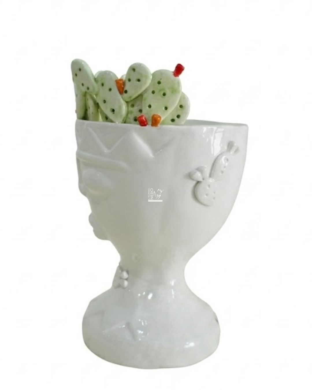 Coppa con Volto e Fichi d'India Grande | VERUS Ceramiche