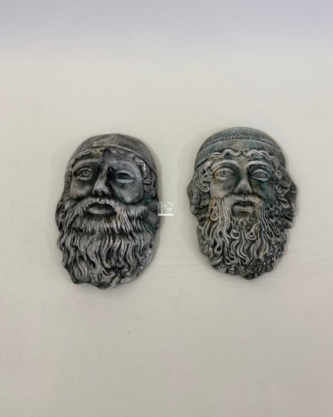 Coppia di Volti "Bronzi di Riace" | Ceramiche Artistiche Calabresi