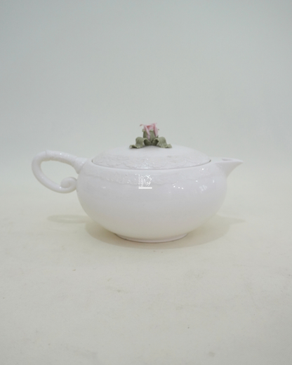 Teiera in Porcellana Bianca con Fiore | Royal Class-HERVIT