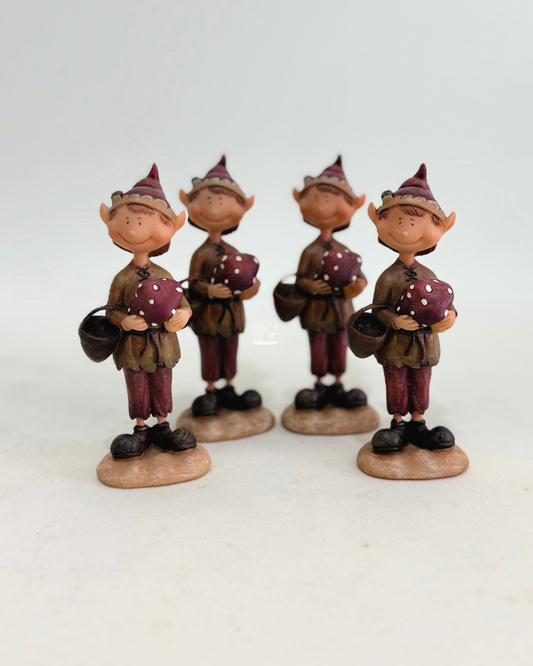 Set Quattro Elfi Con Funghi | PABEN