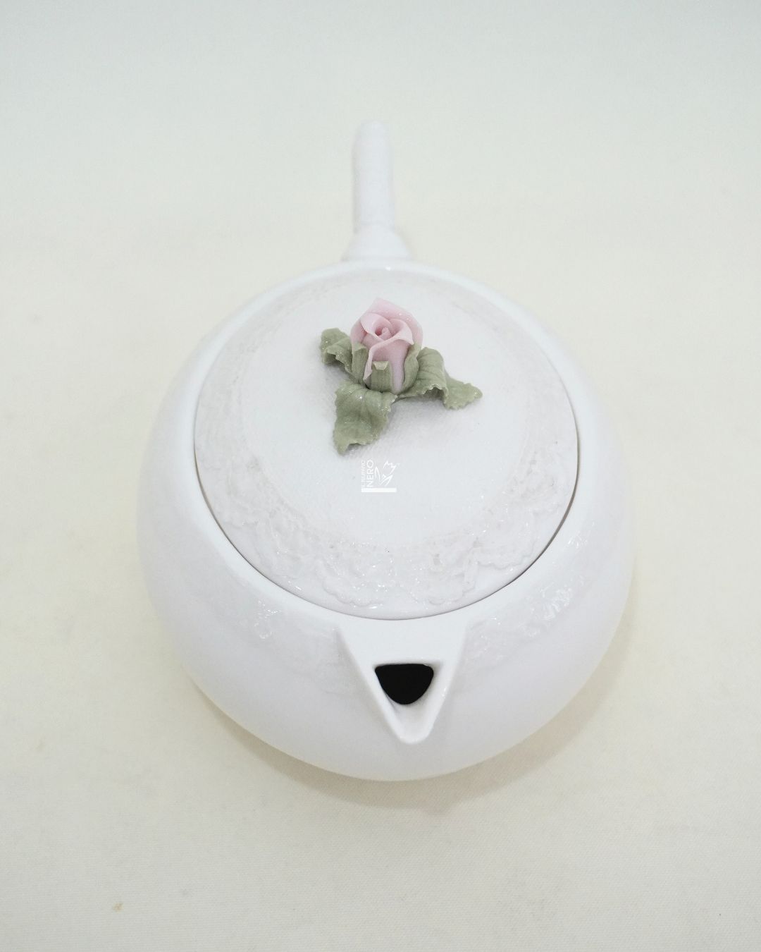 Teiera in Porcellana Bianca con Fiore | Royal Class-HERVIT