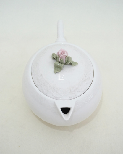 Teiera in Porcellana Bianca con Fiore | Royal Class-HERVIT