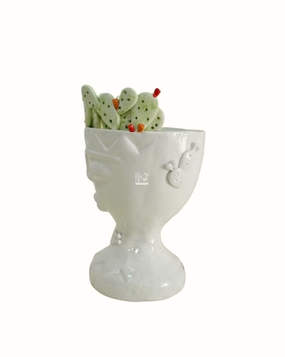 Coppa con Volto e Fichi d'India Piccolo | VERUS Ceramiche