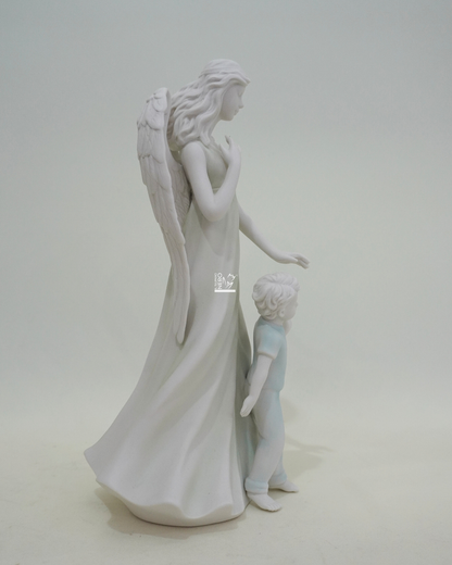 Statuina Angelo Custode con Bimbo | Royal Class-HERVIT