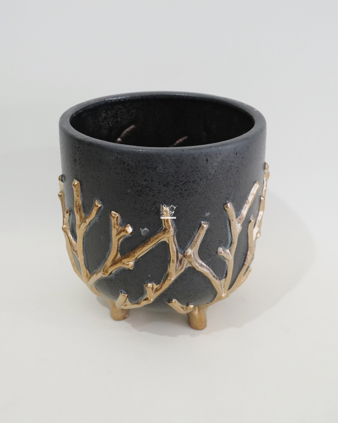 Vaso Nero con Rami Oro Grande | EDG