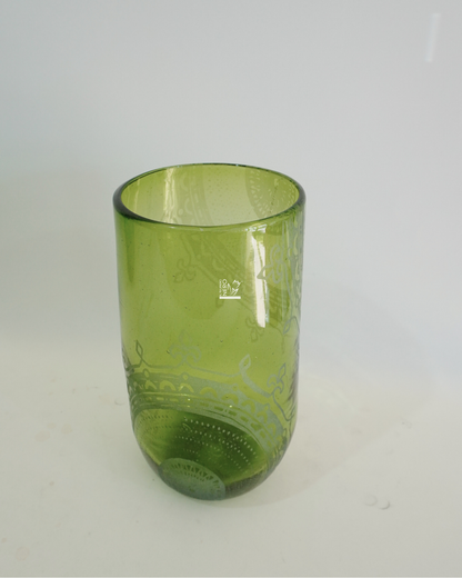 Vaso Vetro Verde con Decori