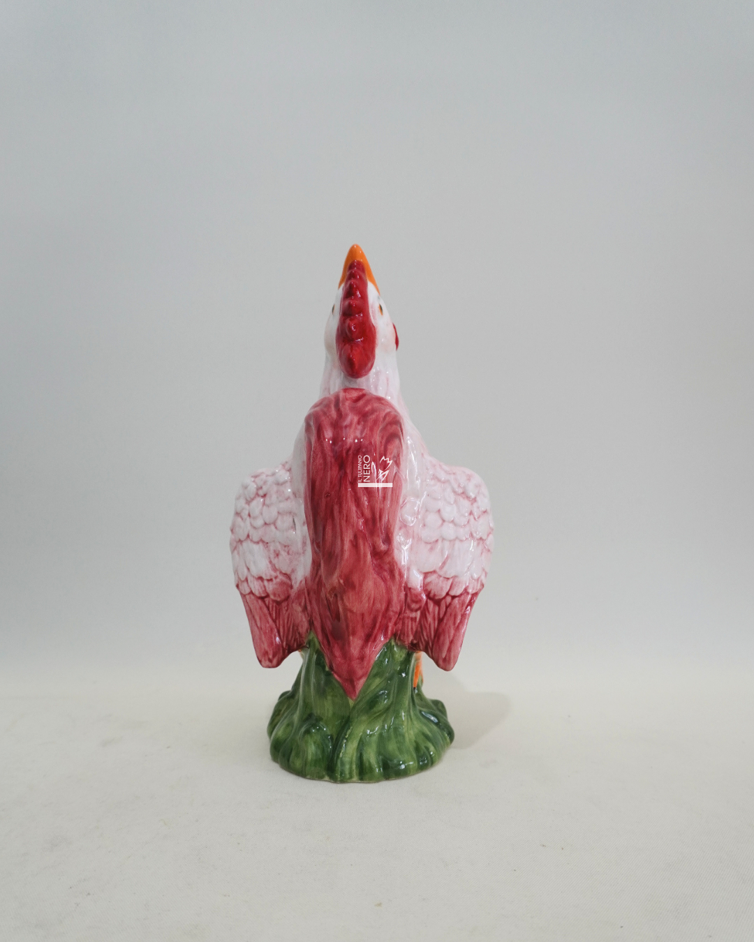 Vaso Rosso Monofiore a Forma di Gallo