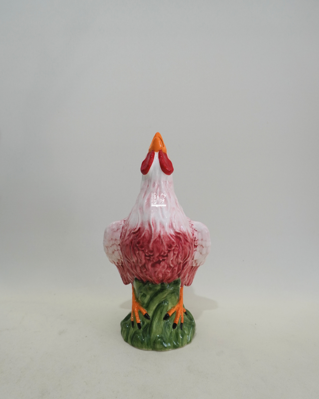 Vaso Rosso Monofiore a Forma di Gallo