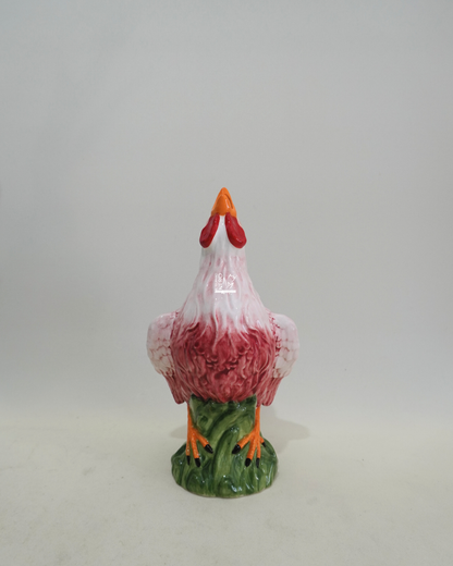 Vaso Rosso Monofiore a Forma di Gallo