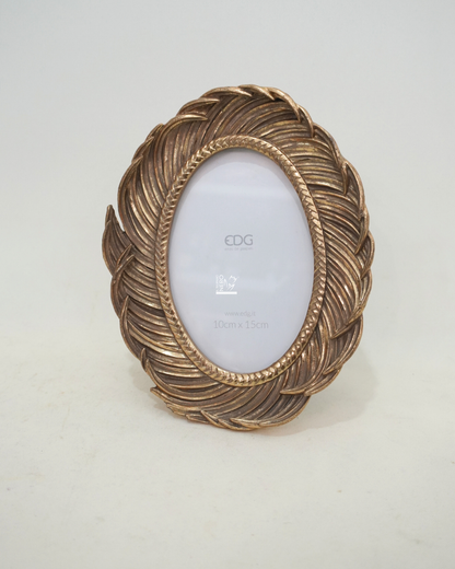 Cornice Ovale Foglie Oro | EDG