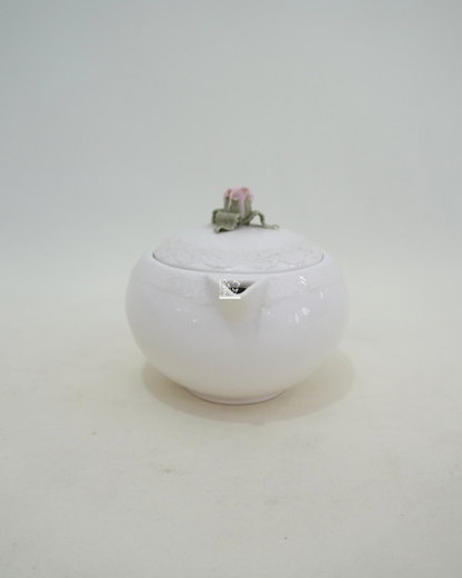 Teiera in Porcellana Bianca con Fiore | Royal Class-HERVIT