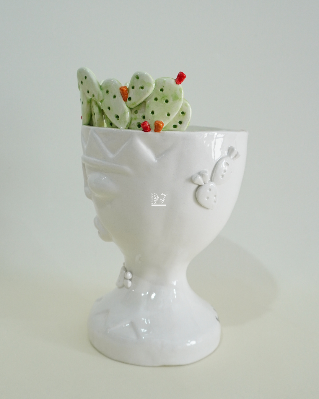 Coppa con Volto e Fichi d'India Piccolo | VERUS Ceramiche