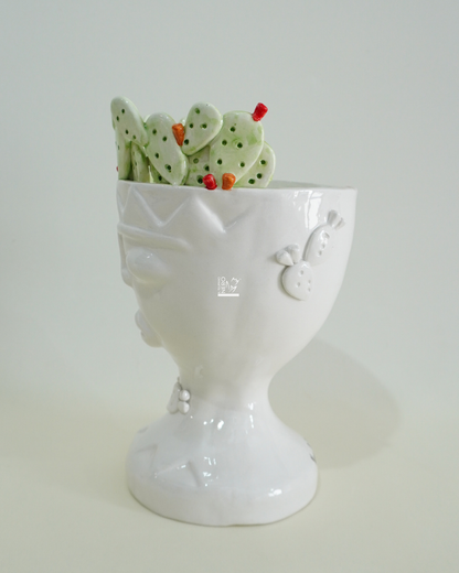 Coppa con Volto e Fichi d'India Piccolo | VERUS Ceramiche