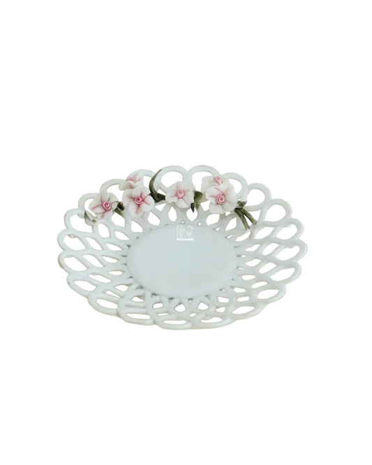 Piattino Traforato Rose | Maiello Capodimonte