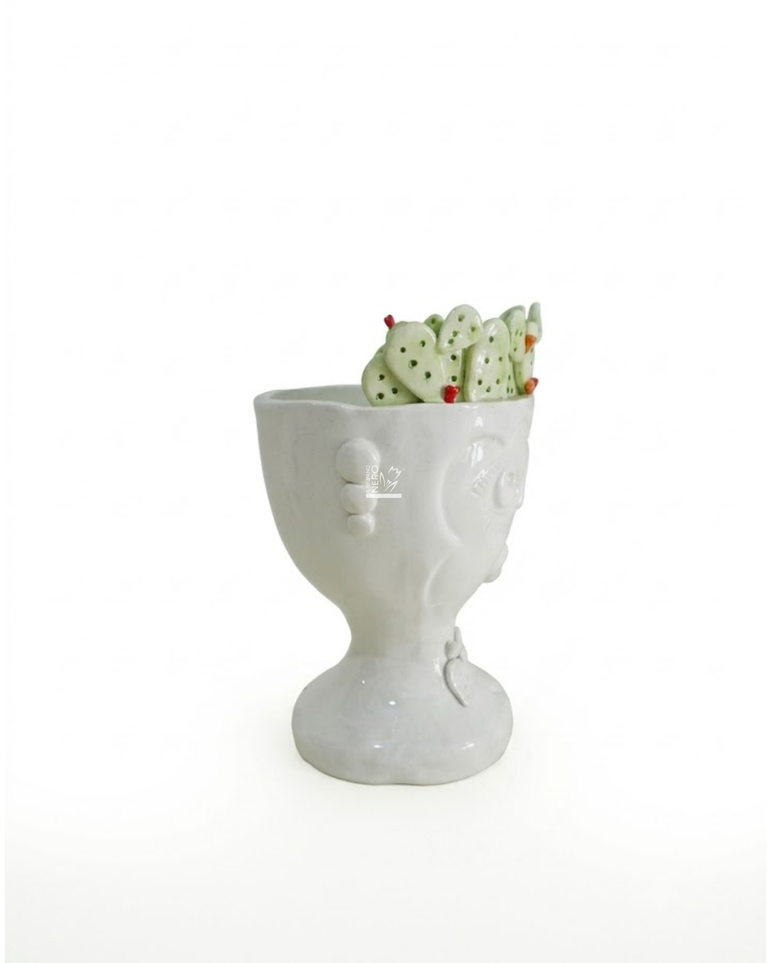 Coppa con Volto e Fichi d'India Piccolo | VERUS Ceramiche