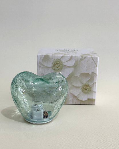 Cuore Vetro Verde Luce Led | HERVIT Creations