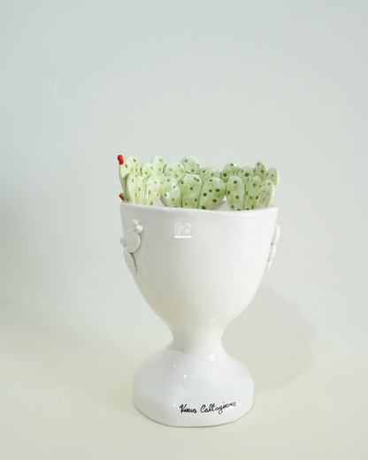 Coppa con Volto e Fichi d'India Piccolo | VERUS Ceramiche