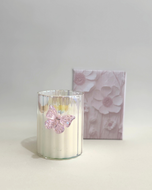 Candela Profumata Daisy J'adore Farfalla Rosa | HERVIT Creations