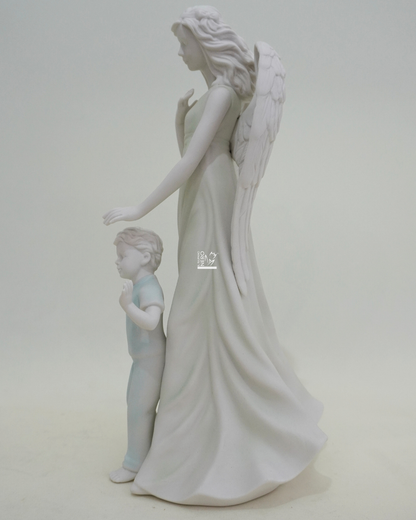 Statuina Angelo Custode con Bimbo | Royal Class-HERVIT