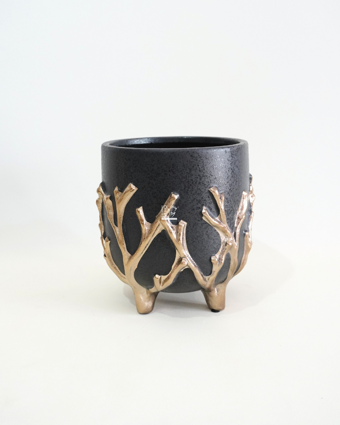 Vaso Nero con Rami Oro | EDG