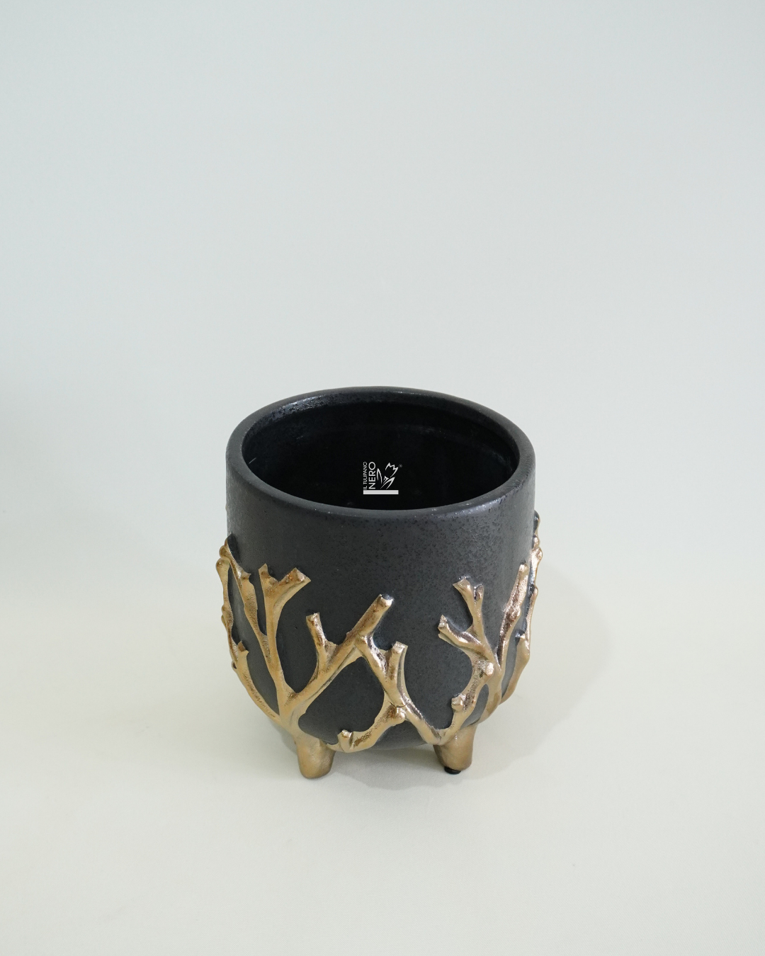 Vaso Nero con Rami Oro | EDG