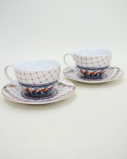 Set di 2 Tazzine con Piattino Trinacria | HENRIETTE