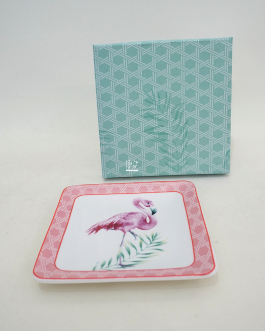 Piattino Quadrato Fenicottero | HENRIETTE