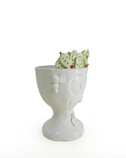 Coppa con Volto e Fichi d'India Medio | VERUS Ceramiche