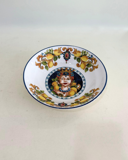 Piatto Fondo Caltagirone Testa di Moro Donna e Limoni | EDG