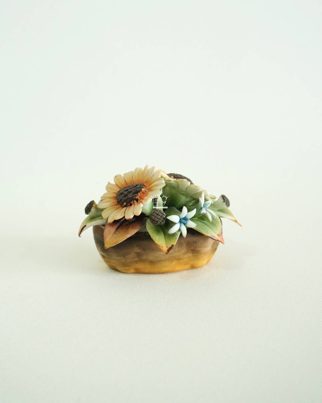 Cestino Basso con Girasole | Capodimonte