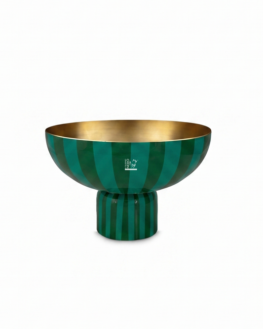 Vassoio Alto con Strisce Metalliche Verdi