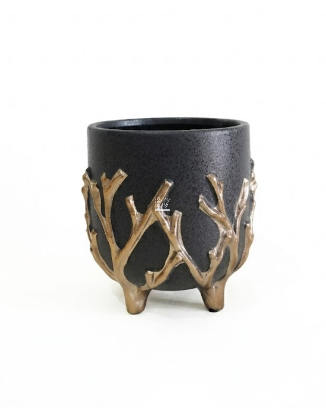 Vaso Nero con Rami Oro Grande | EDG