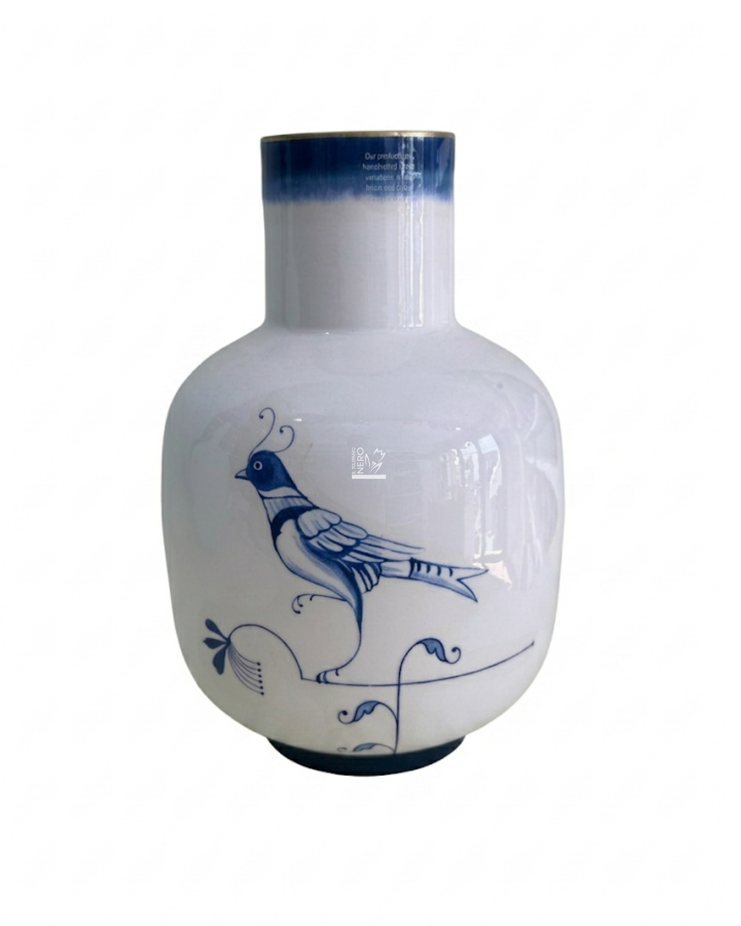 Vaso in Metallo con  Uccellino Blu