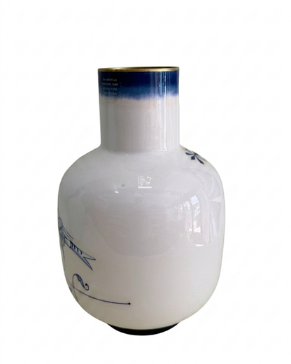 Vaso in Metallo con  Uccellino Blu