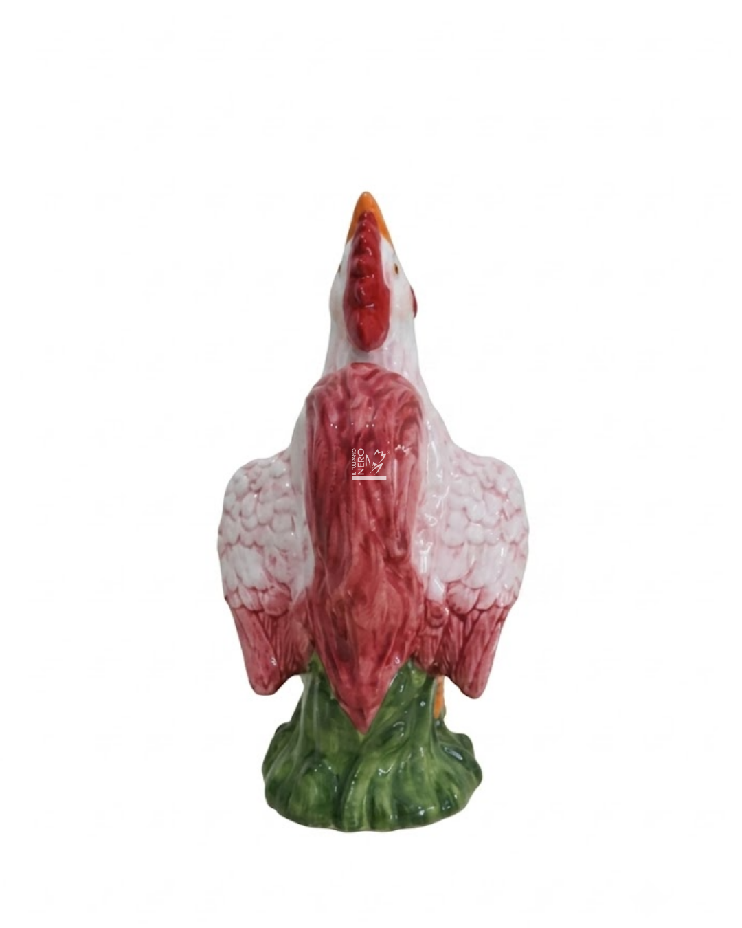 Vaso Rosso Monofiore a Forma di Gallo