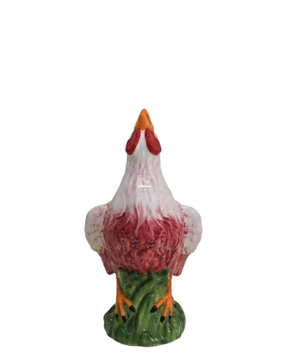 Vaso Rosso Monofiore a Forma di Gallo