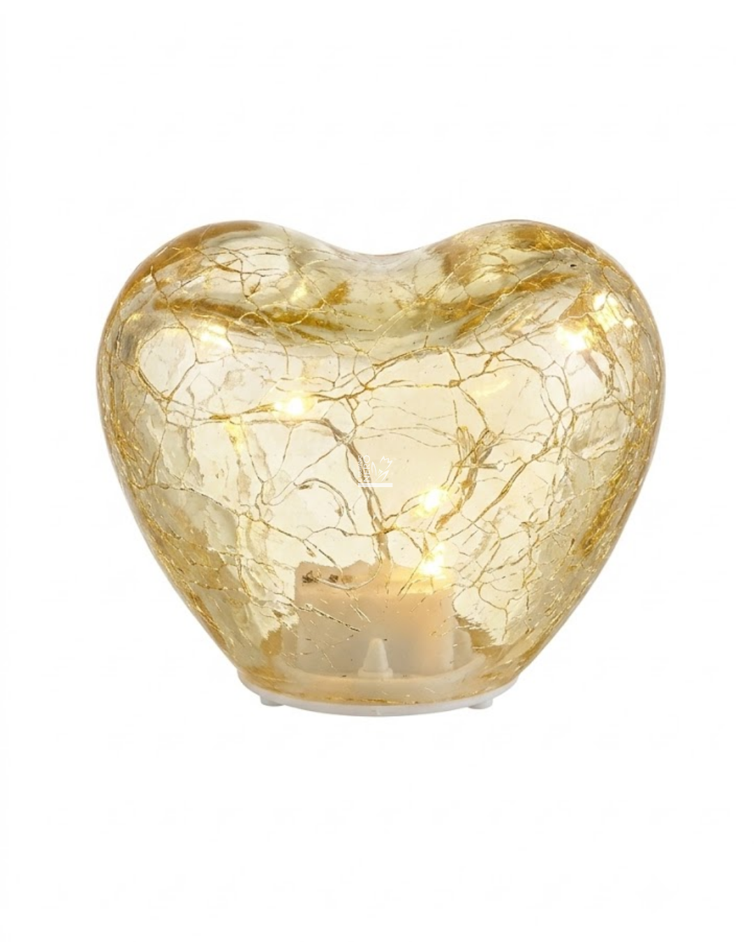 Cuore Vetro Giallo Luce Led | HERVIT Creations